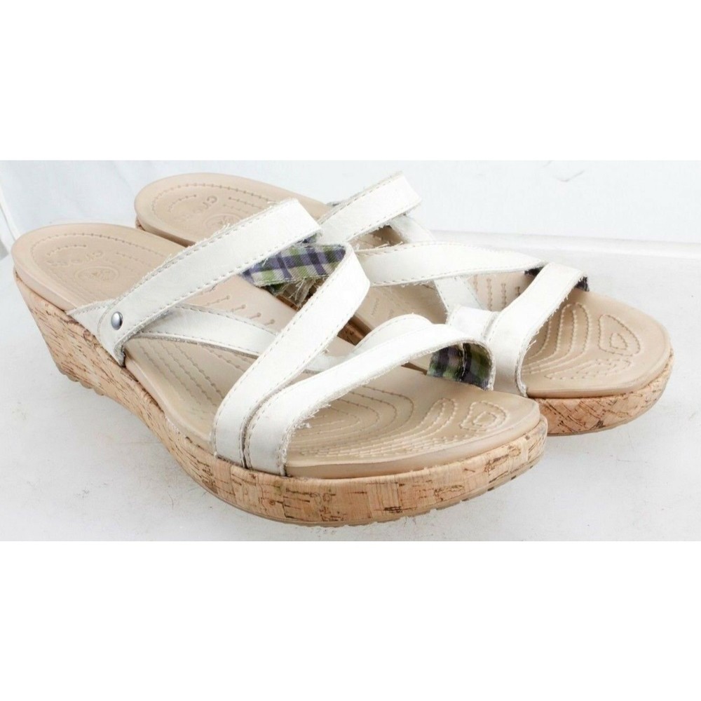 Crocs Women's Cork Wedge Heel Sandals Size 11